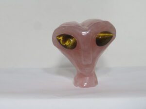 Alien Head with Tiger Eye  Rose Quartz