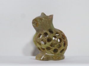 Carved Cat with Holes Soapstone