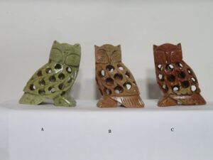 Carved Owl with Holes Soapstone with Internal Owl