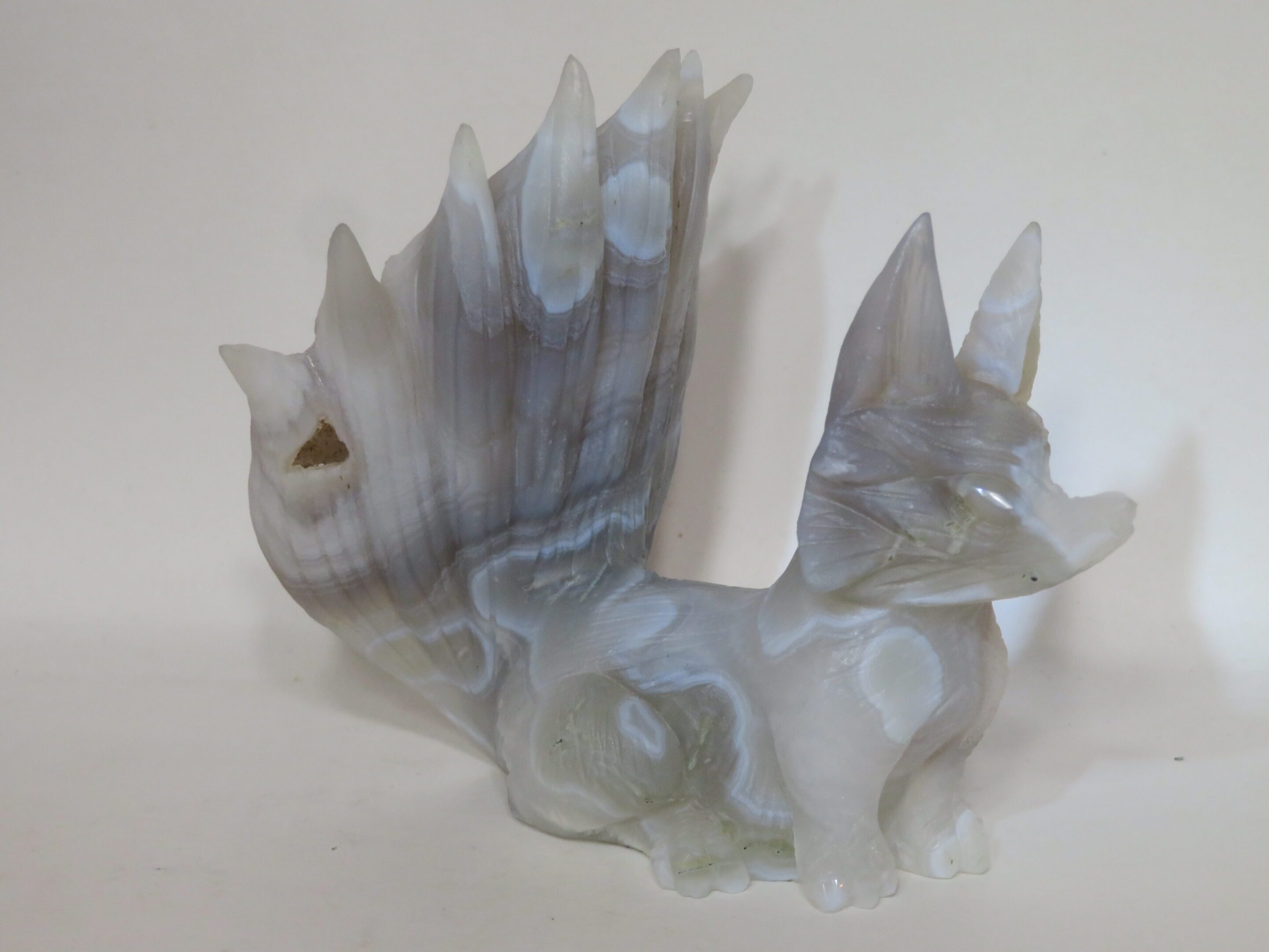 9 Tailed Fox Banded Grey Agate Druzy