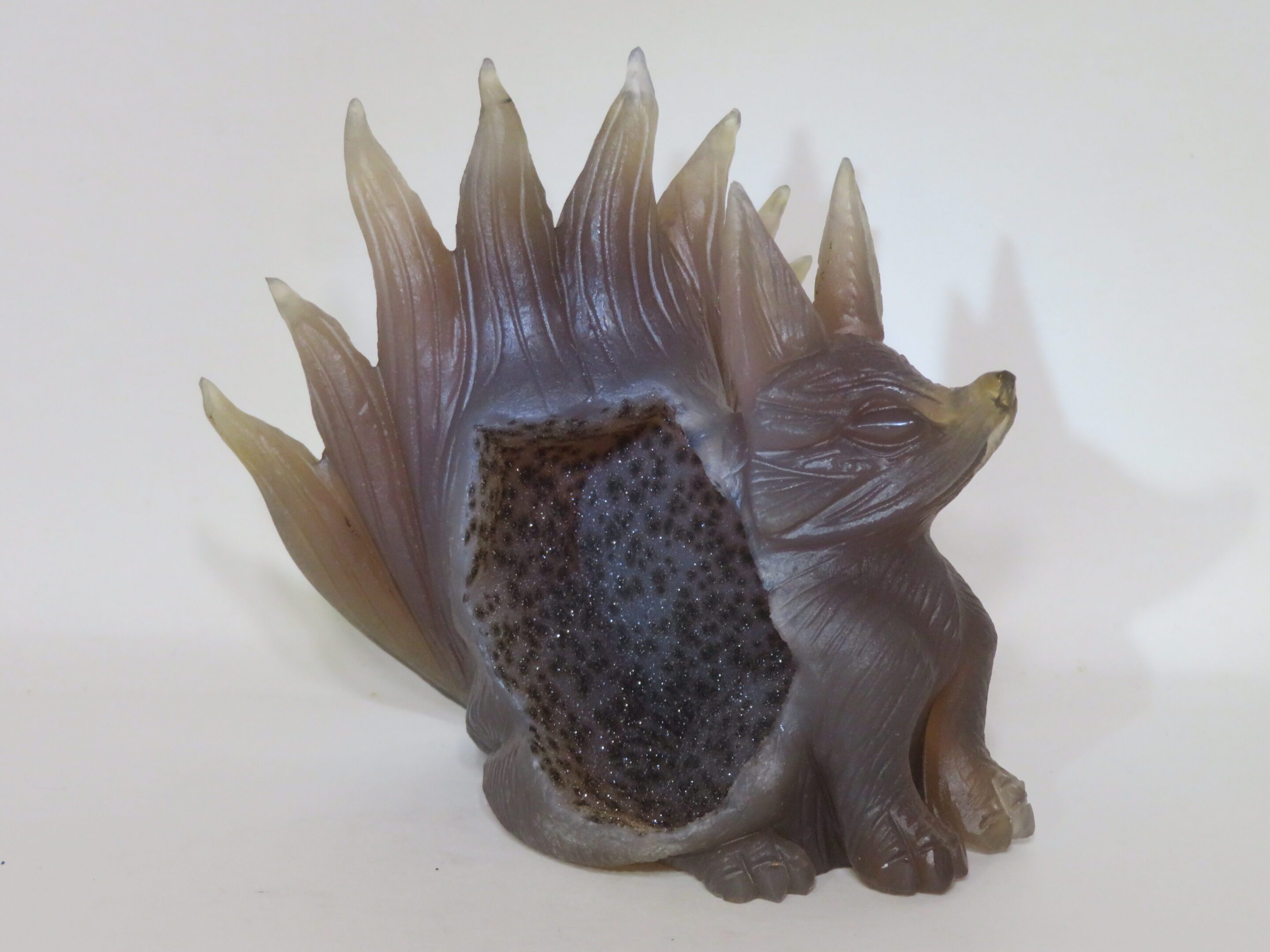 9 Tailed Fox Banded Grey Agate Druzy - Image 2