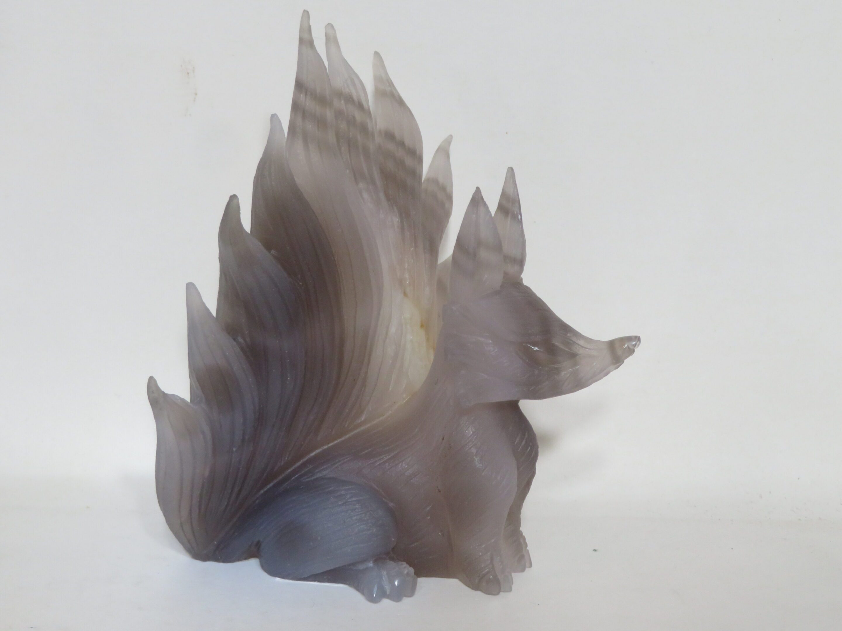 9 Tailed Fox Banded Grey Agate Druzy