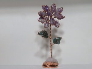 Gem Flower Amethyst Wrapped in Copper