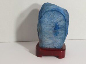 Agate Night Light with Cord - Blue with Crystals