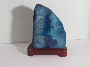 Agate Night Light with Cord - Blue with Crystals