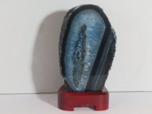 Agate Night Light with Cord - Blue with Crystals