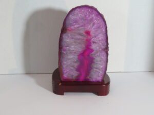 Agate Night Light with Cord - Pink with Crystals