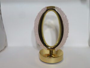 Gem Chip Oval Lamp Rose Quartz