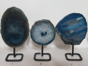Blue Geode Slice on Stand