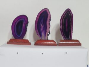 Geode Slice on Wooden Stand Purple