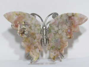 Semi Precious Stone Butterfly Cherry Blossom Agate
