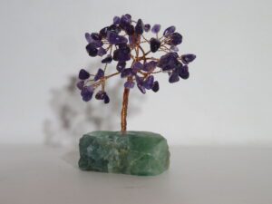 Copper Wire Wrap Amethyst Tree on Aventurine Base Stone