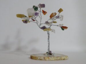 Silver Wire Wrap Tree with Chakra on Geode Slice