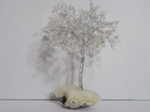 Silver Wire Wrap Quarts Crystal on Quartz Base