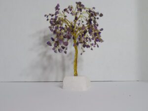 Gold Wire Wrap Weeping Willow Amethyst on Quartz Base