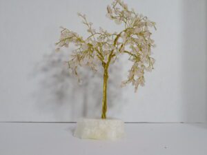 Gold Wire Wrap Weeping Willow Aventurine on Quartz Base