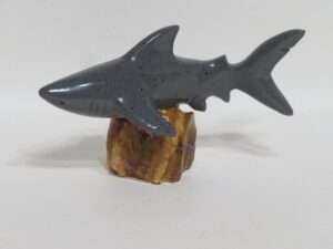 3" Marble Shark on Stand