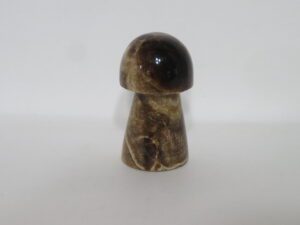 Small Carved Stone Mushrooms Chocolate Calcite