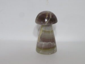 Small Carved Stone Mushrooms Watermelon Calcite