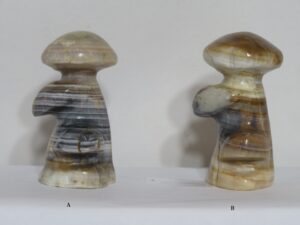 Small Carved Stone Mushrooms 3 Tier Onyx