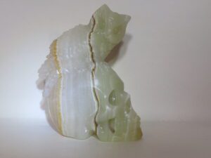 Agate Skull with Owl Onyx