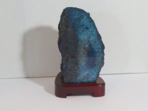 Agate Night Light with Cord - Blue with Crystals